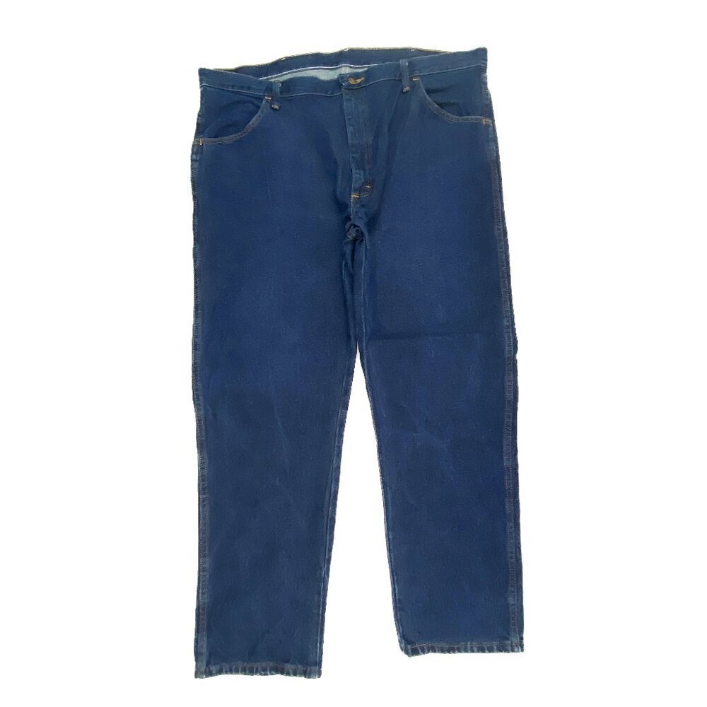 Rustler Straight Leg Men's size 42x30 Dark Wash Blue Denim jeans